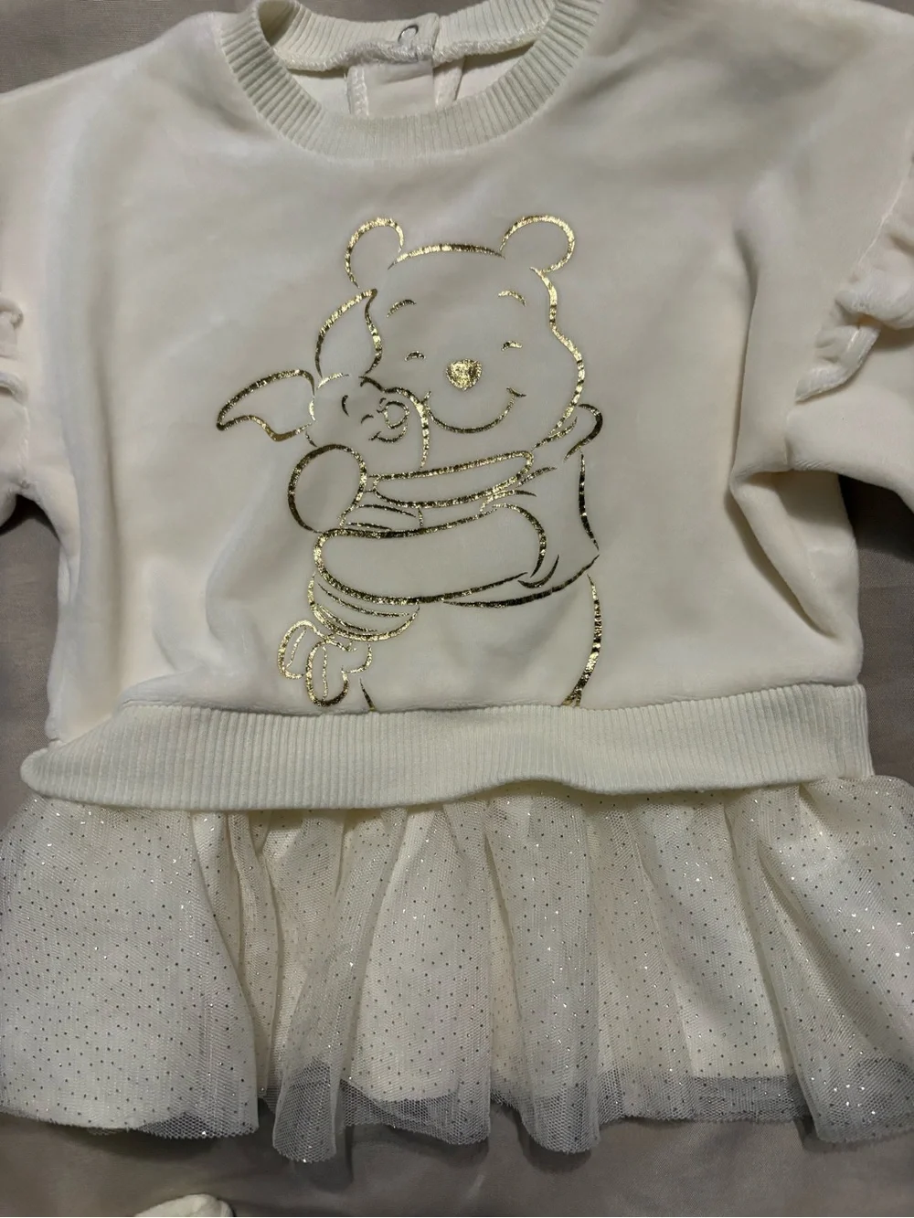 Disney Cream Winnie the Pooh Tulle-Hem outfit
